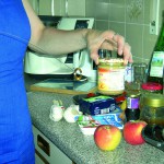 Tensorhandhabung in der Küche mit Lebensmitteln